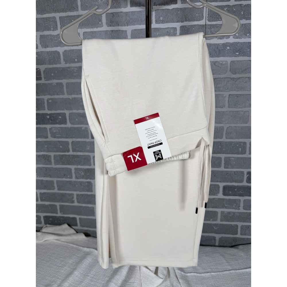 Members Mark Sandwash Crop Pant Cream Off White Relaxed Fit XL NWT